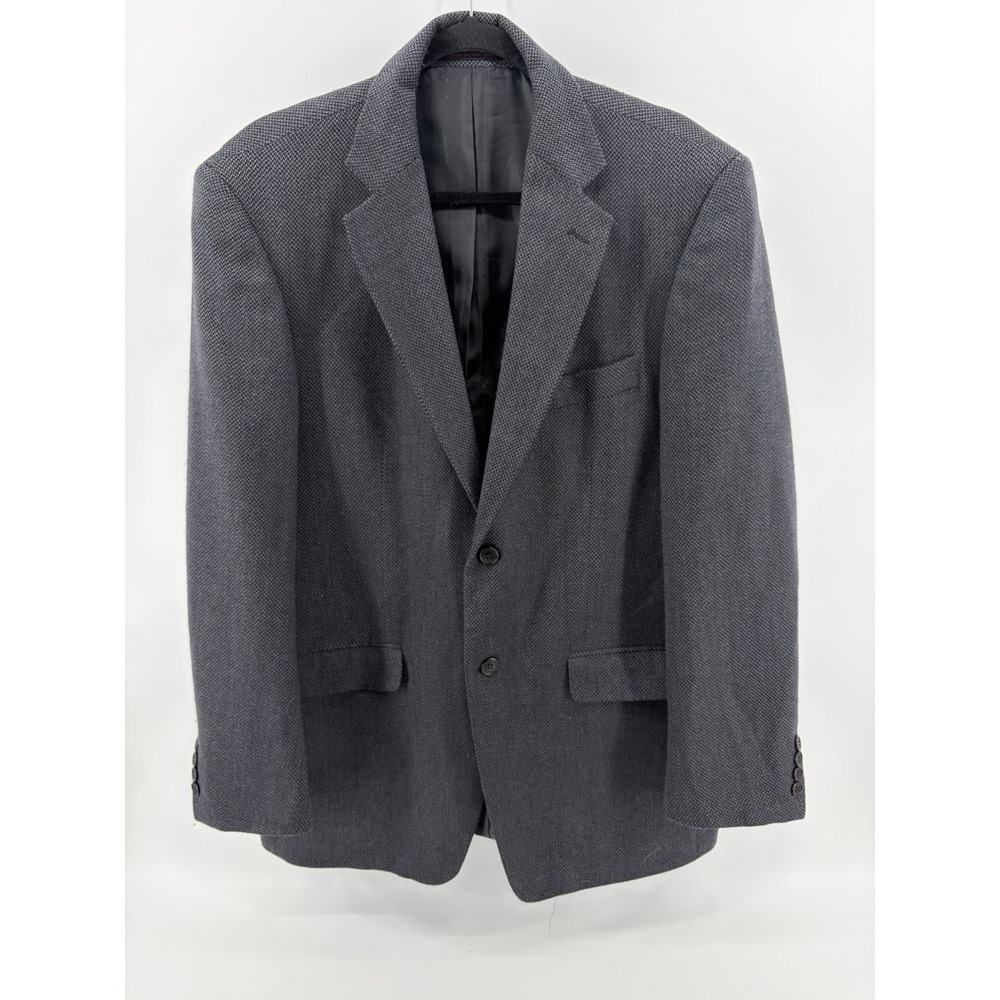 Rafael, Gray/Blue Check Wool Tweed Coat Blazer Jacket, Men's Size 42R, Pre-Owned